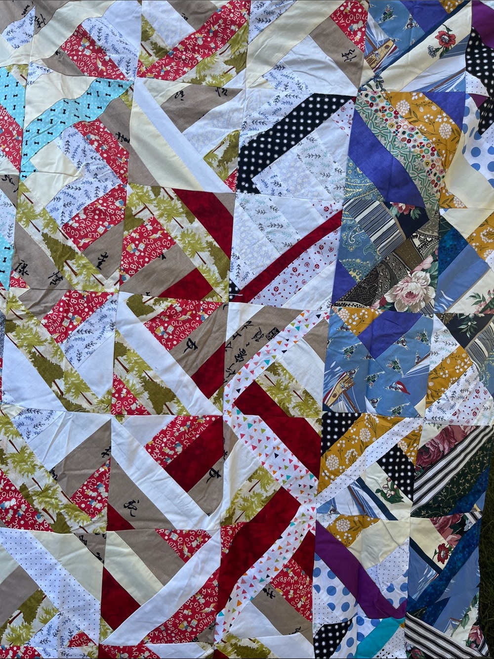 Handmade Patchwork Quilt - Multicolor Cotton Throw